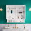 Medicine cabinet with solid wood frame and 36" x 34" mirror