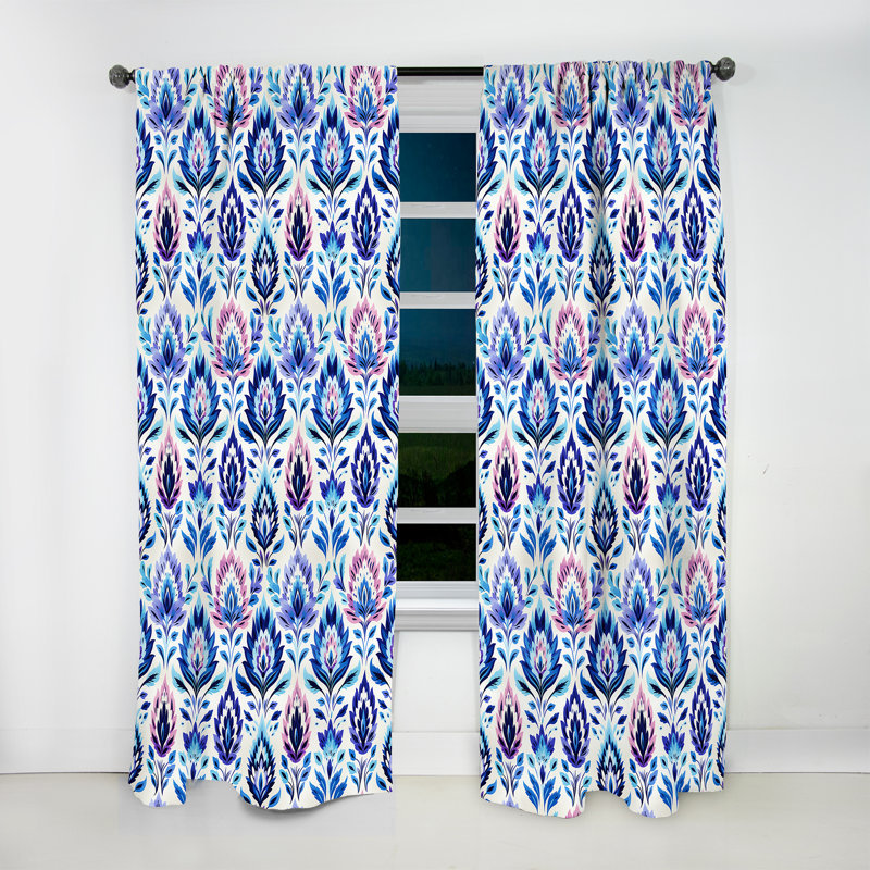 «Ikat Harmony Embrace» - Rideau rétro - Velours obscurcissant - 1 panneau, L 52 po x L 108 po