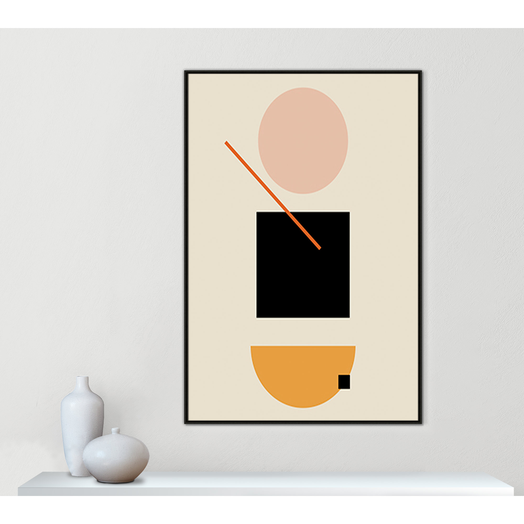 Simple Shapes by Daniela Santiago, 61.5" H x 41.5" W x 2" D, Espresso Framed