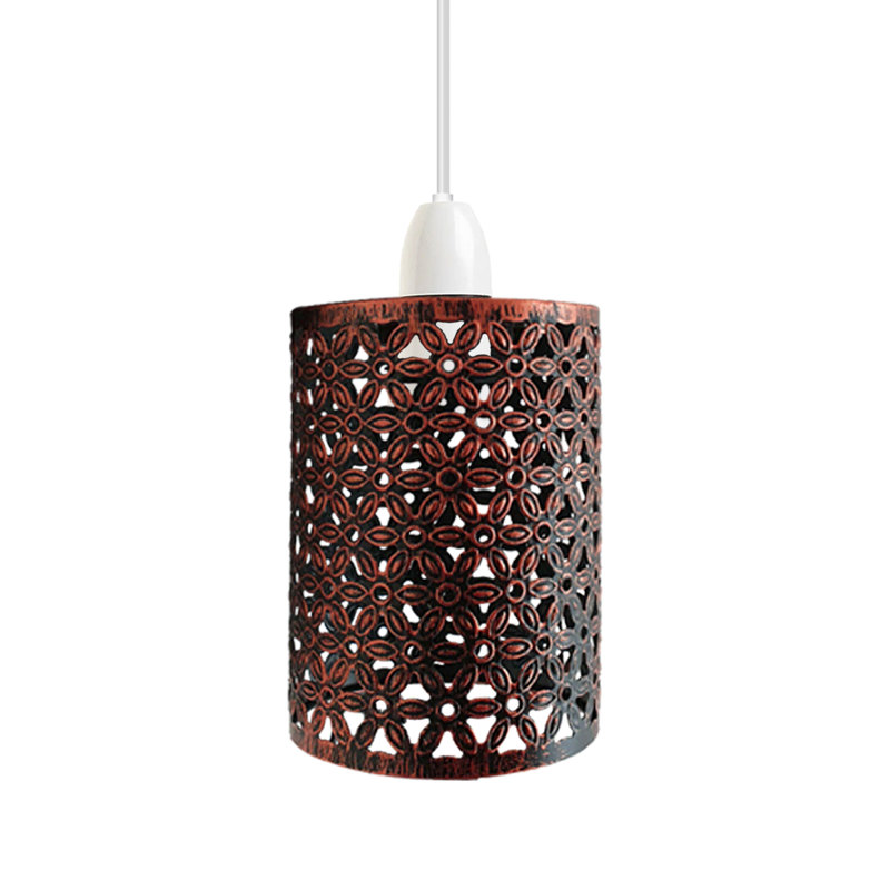 13.5 cm H Drum Lamp Shade ( Uno ), Rustic Red