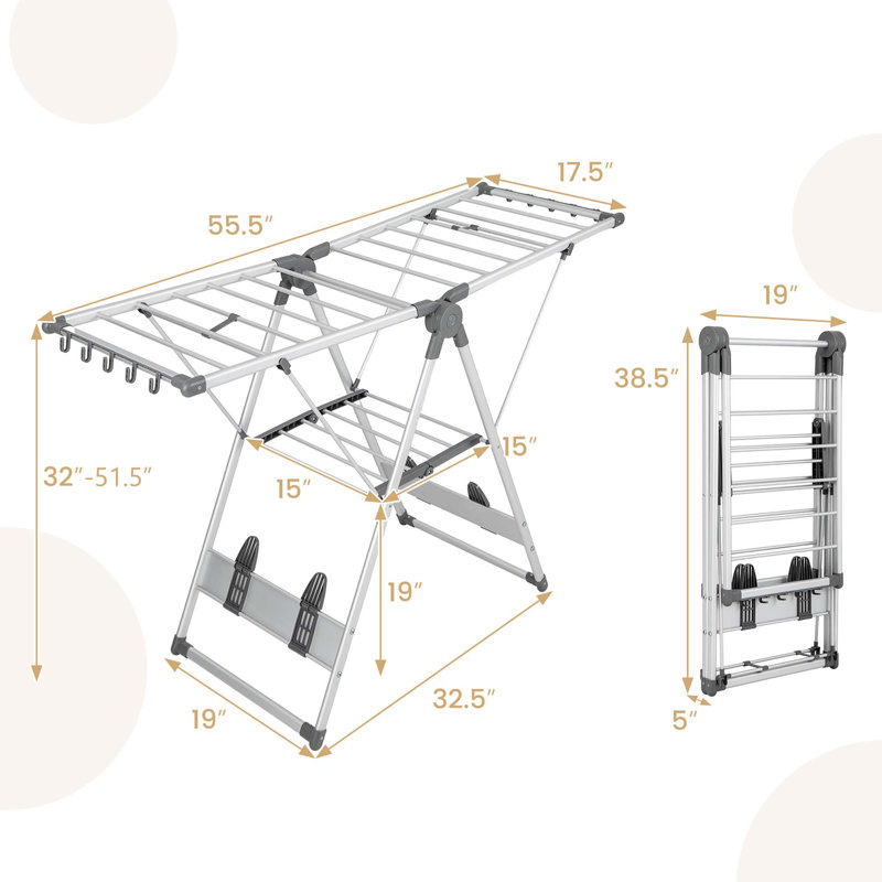 Foldable Gullwing Drying Rack
