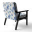 Fauteuil d'appoint rembourré à motif géométrique fleur mauve