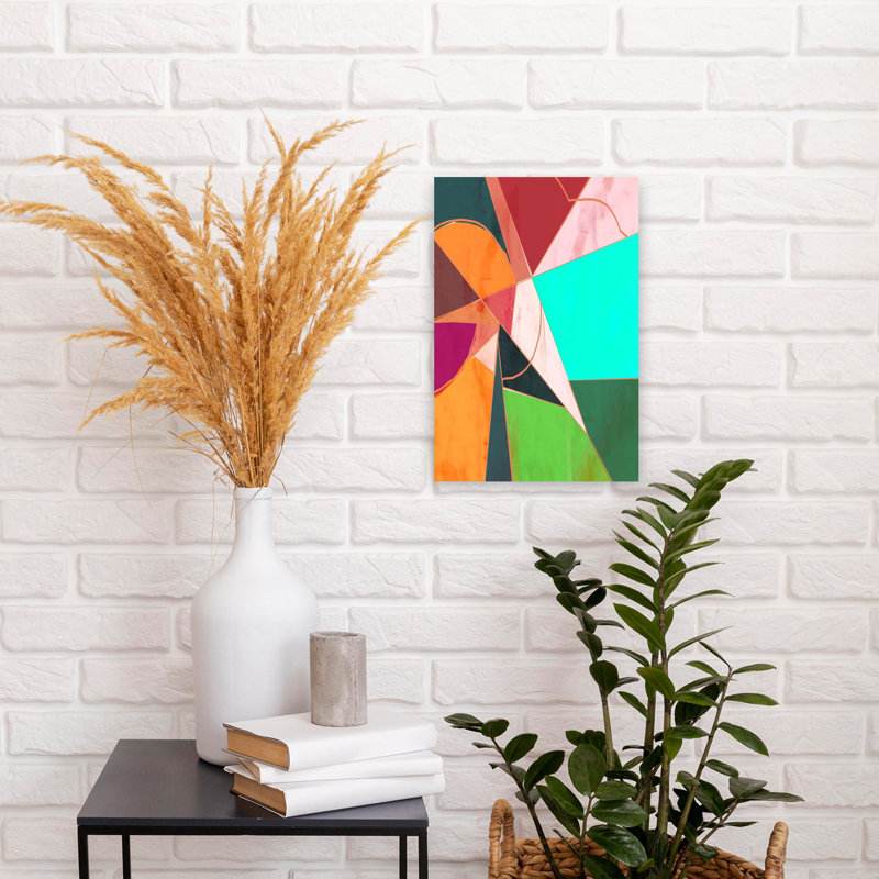 Art contemporain abstrait coloré et audacieux, H 18 po x l 12 po