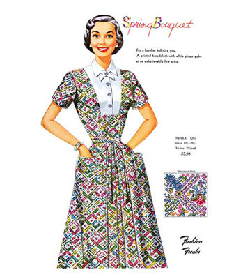 « spring bouquet » par mode frocks affiche rétro