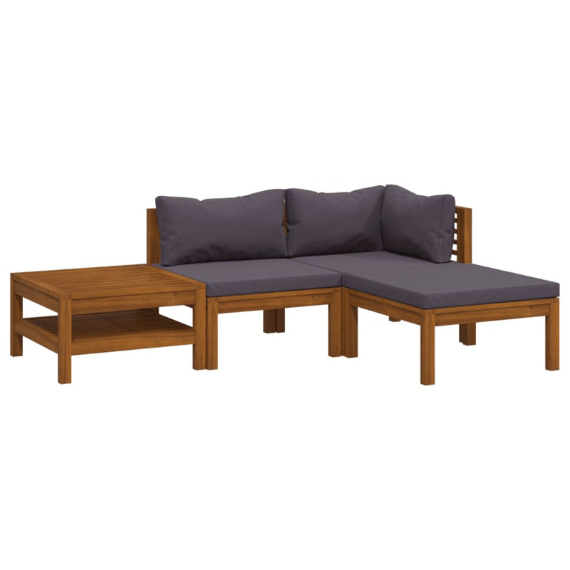 Tammica 4 Piece Lounge Two Person Seating Group, Dark Gray