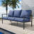 Metal Outdoor Patio Sofa with Cushions-102620316