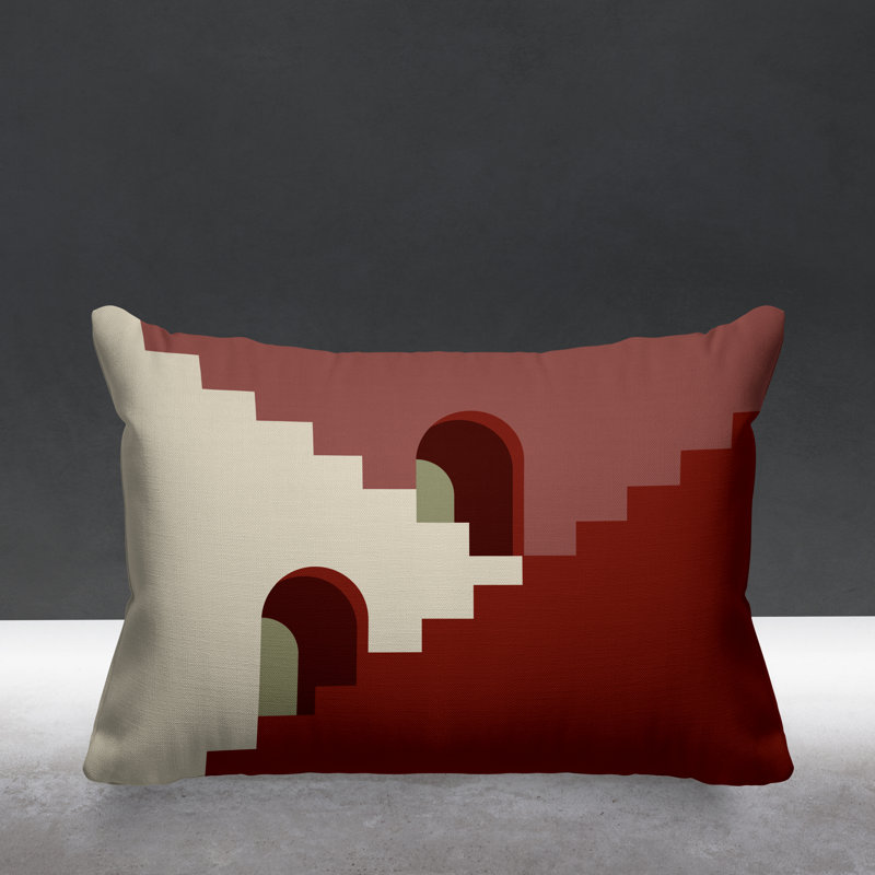 Coussin décoratif intérieur / extérieur Minimalist Architecture, Rouge