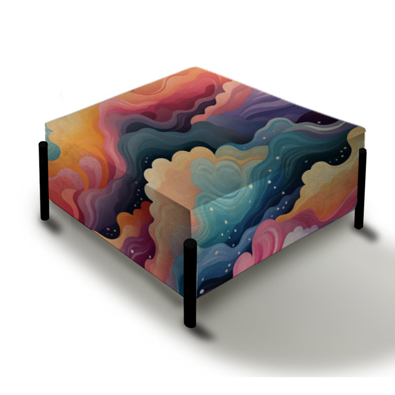 Multicolor Mystical Journey - Grand repose-pieds carré abstrait