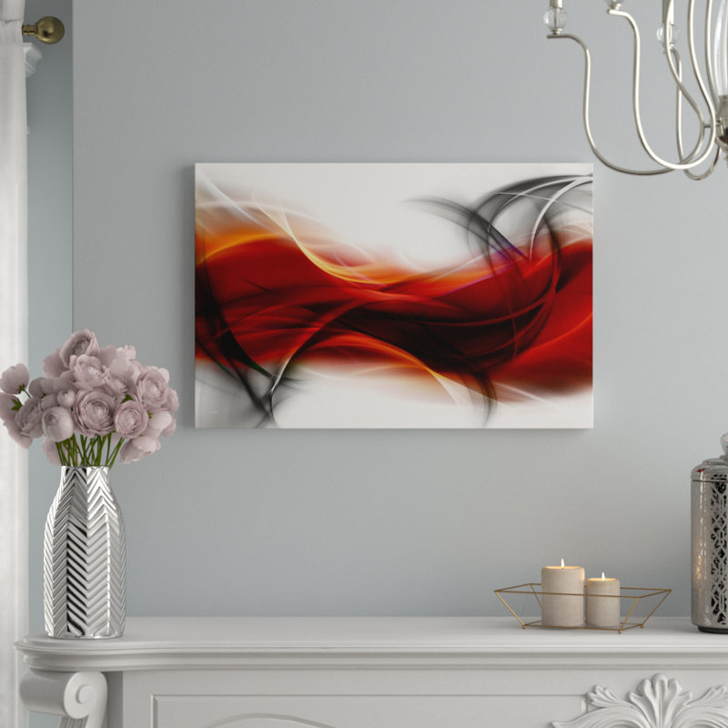 Sensation Glass Art, 80 cm H x 120 cm W, Red/Black