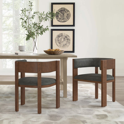 Pliner Albert Upholstered Solid Wood Dining Chair Set