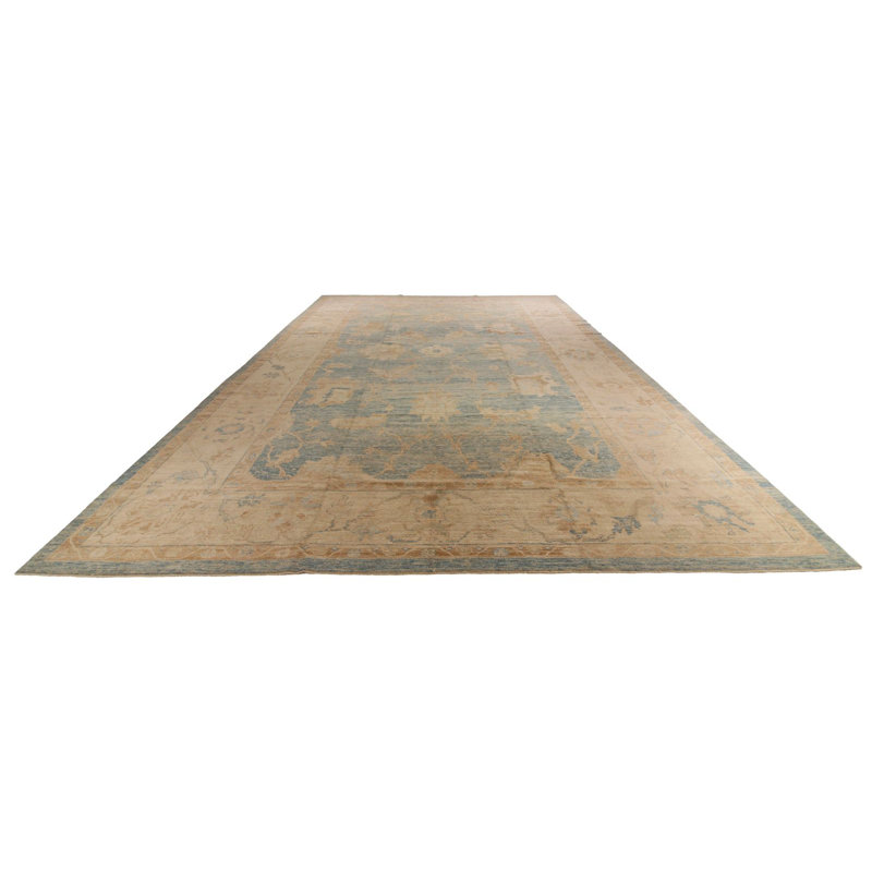Tapis turc Oushak bleu 12 x 18