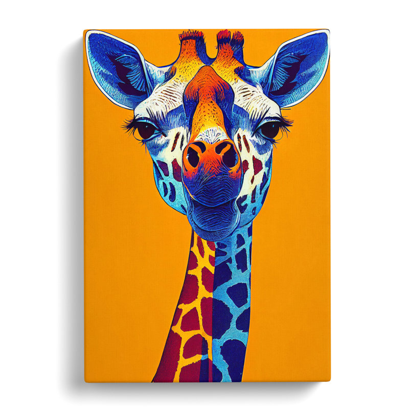 Expressive Giraffe - Wrapped Canvas, 50cm H x 35cm W x 3cm D