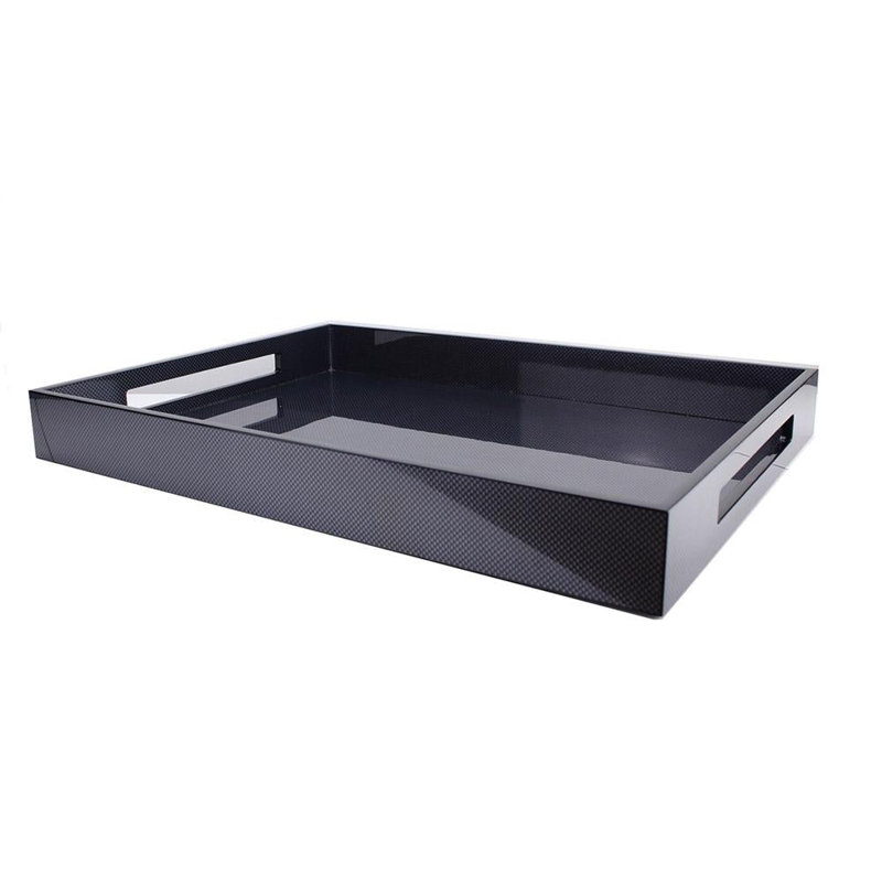 Lacquer Decorative Tray, Black, 20" H x 16" W x 2.5" D