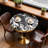 30" Sintered Stone Dining Table With Gold Metal Pedestal Base – Commercial & Residential Use For Cafés, Restaurants & Small Spaces-124302014-128942186