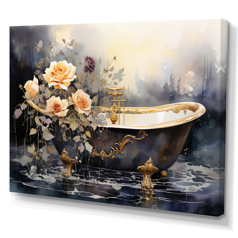 Baignoire Dameisha en or VI, Toile tendue, 24" H x 32" W