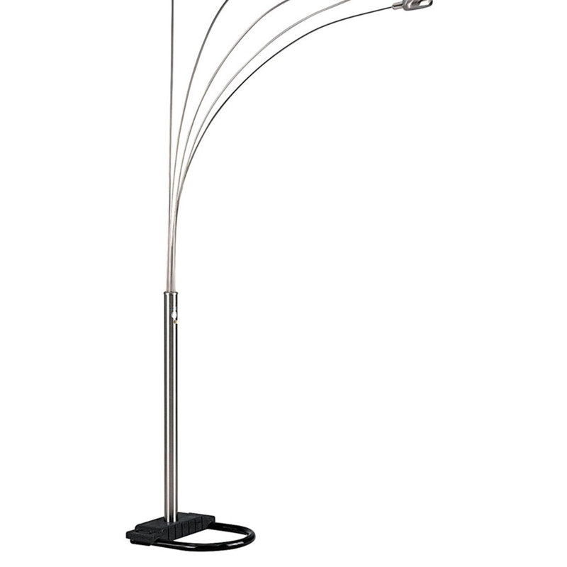 84" Tall Metal Floor Lamp, Brushed Nickel