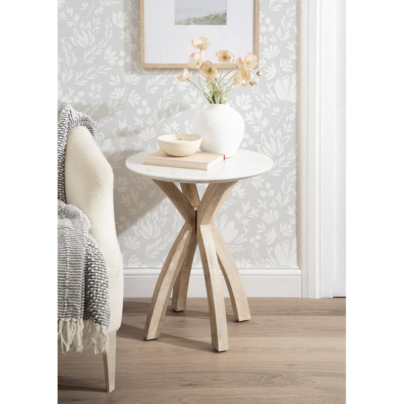 Table d'appoint Soleyn, White/Natural