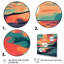 Coucher de soleil sur la plage, couleurs rétro expressives sur toile-326413179-326413183