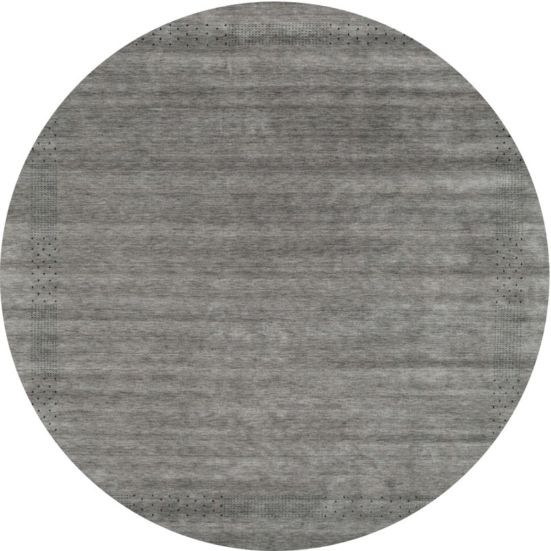 Tapis gris / noir, Rond 8 pi
