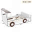 Mignon lit plateforme pour enfants en forme de voiture avec tablettes de rangement, idéal pour les chambres amusantes et organisées-243284327