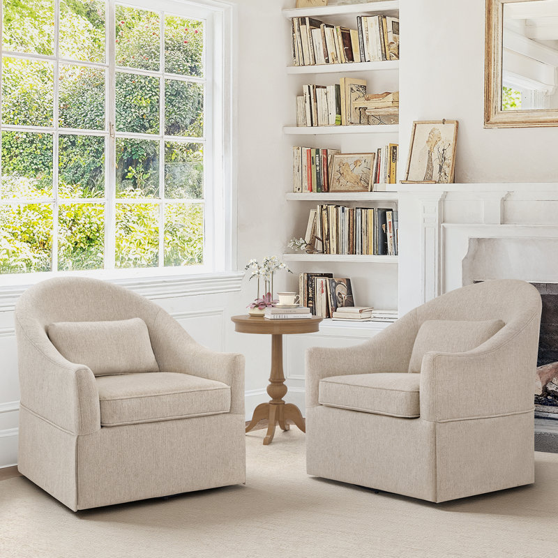 Fauteuil demi-tonneau pivotant Martha (ensemble de 2), Oat
