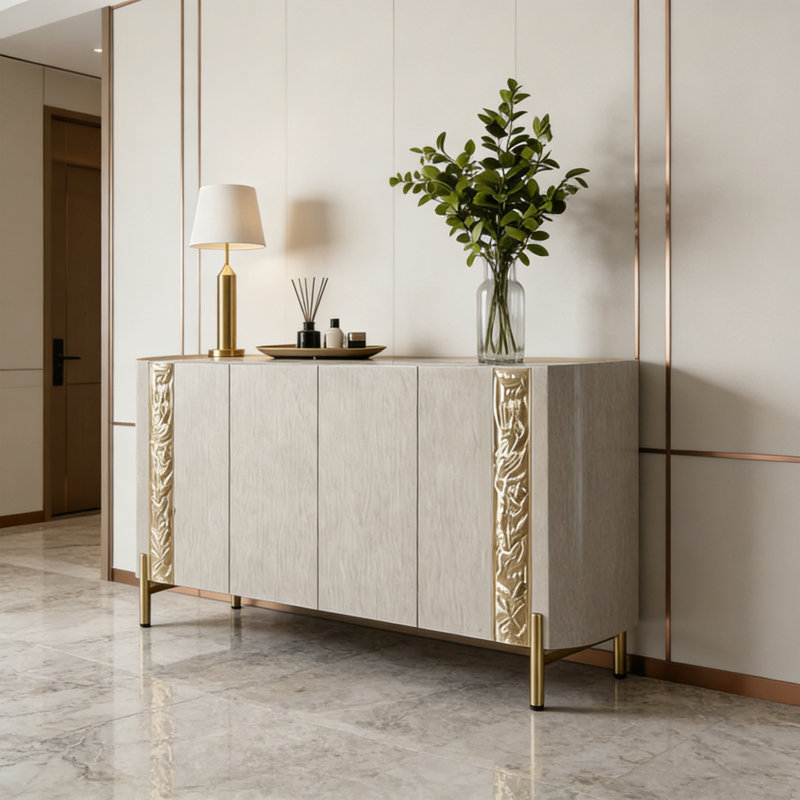 Armoire d'entrée de style italien de luxe, H 35,43 po x l 55,11 po x P 15,72 po