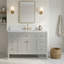 Meuble-lavabo simple 48 po avec plateau en pierre reconstituée de 1,4 po d'épaisseur et structure en bois massif, gris discret
