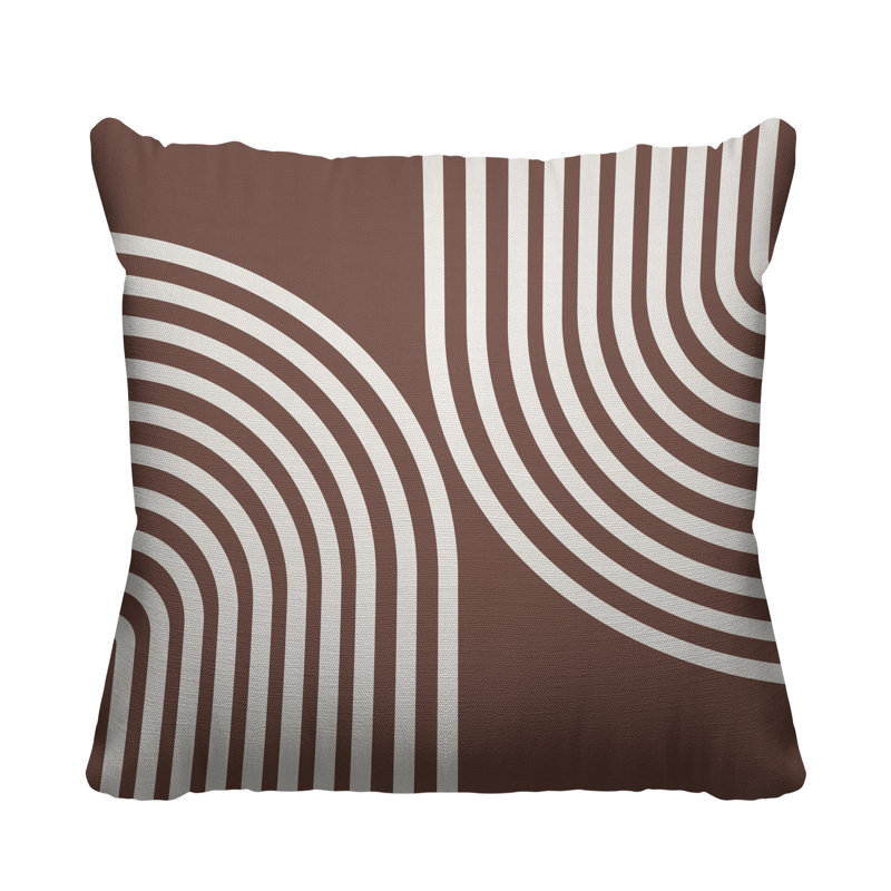 Coussin décoratif intérieur / extérieur Max Abstarct, L 17 po x H 17 po, Chair