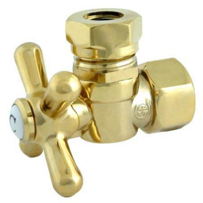 1.87" Decorative Quarter Turn Valve with Cross Handle, Chrome