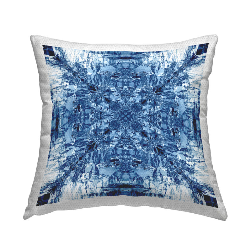 Coussin d'extérieur à motif mosaïque sur blanc par El Perkin
