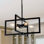 Lustre 4 lumières, lustres de style campagnard noir moderne pour salle à manger, îlot de cuisine, îlot de cuisine, plafonnier industriel à hauteur réglable avec base E26