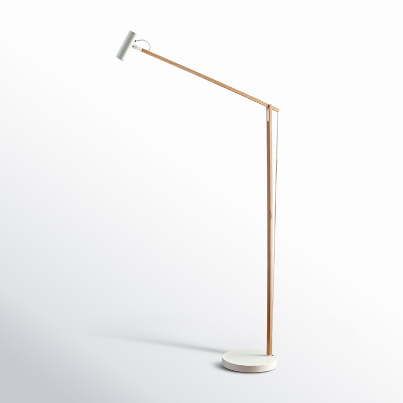 Dalila 60.5'' LED Task Floor Lamp, Natural Ash Wood/White