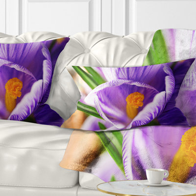 Blooming Crocus Flower - Coussin imprimé floral