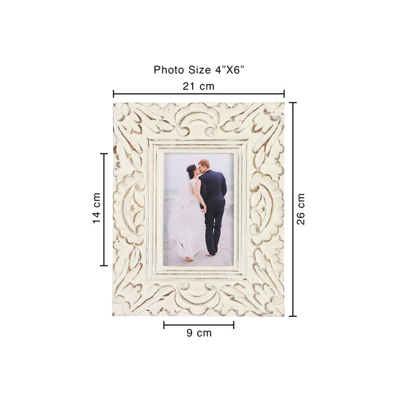 Kinley White Wood Picture Frame, 8.66" x 10.63"