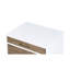 Table de maquillage rectangulaire blanche et chêne vieilli avec console 3 tiroirs