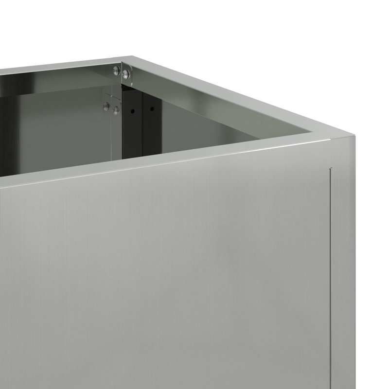 Elevated Planter, Silver, 45cm H x 60cm W x 26cm D