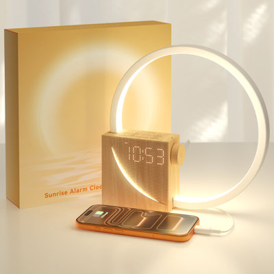 Réveil Sunrise – Lumière progressive pour les gros dormeurs, double alarme, bruit blanc et veilleuse tactile
