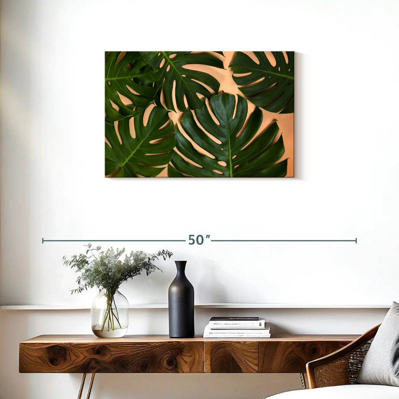 Décoration feuilles Monstera, H 20 po x l 30 po