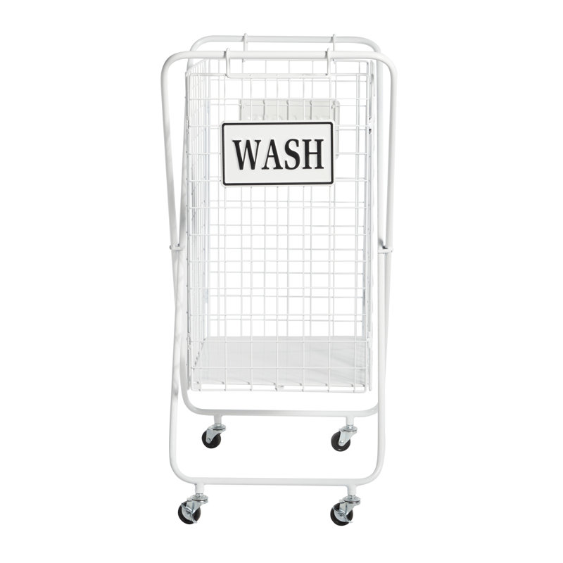 Moultry Metal Free Standing Laundry Cart with Wheels