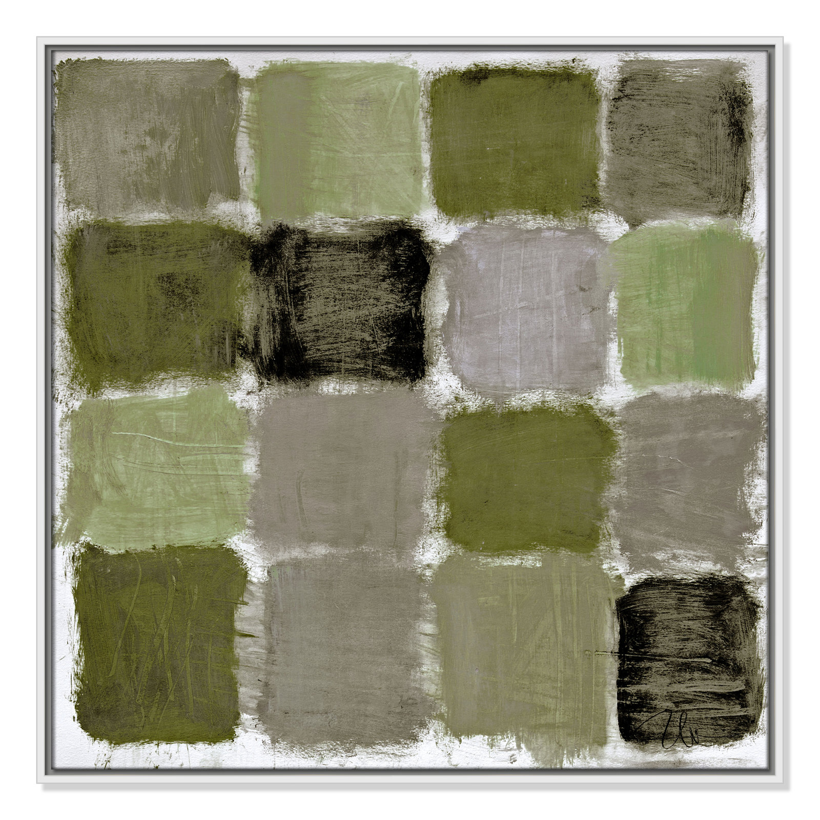 Coppola "Powder Room Green Reflections" Print, 31.5" H x 31.5" W, White