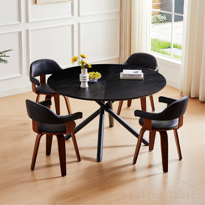 Table de salle à manger Ellierose, L 47,25 po x L 47,25 po, Black