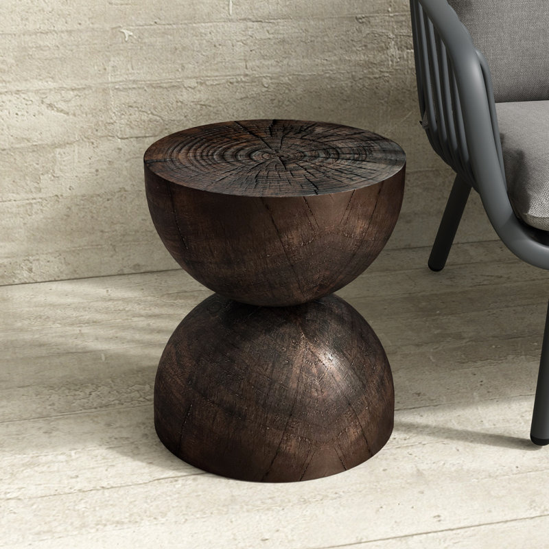 Table d'appoint Fairoaks aspect pin pour l'intérieur ou l'extérieur, Bois brun foncé