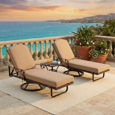 Tamaron Swivel Chaise Lounge Set Of 3