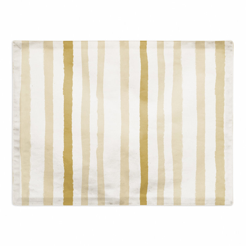 Irinela Poly Twill Striped Rectangle Placemat, Yellow