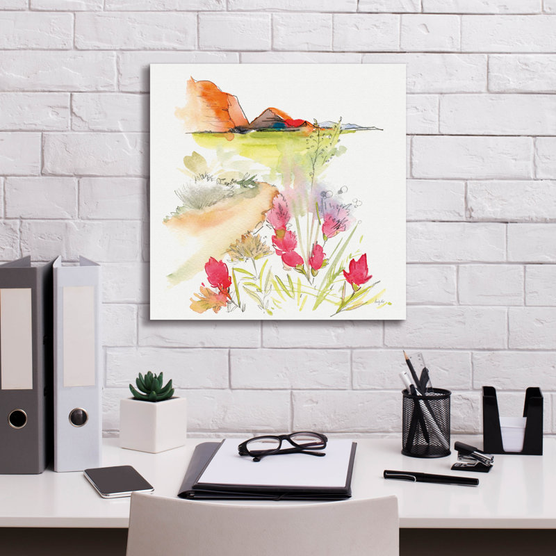 "Epic Graffiti" Desert Blooming "par Kristy riz, art mural sur toile, H 18 po x l 18 po x P 0,75 po