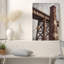 Tableau sur toile représentant une structure métallique industrielle et un haut foyer en briques-667518008