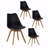 Set Of Four Dining Chairs, Medieval Modern Style Dining Chairs For Kitchen And Dining Room, With Wooden Legs-421378545