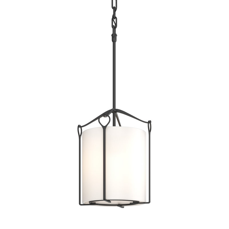 Bow 1 - Light Lantern Cylinder Pendant, Opal, Black