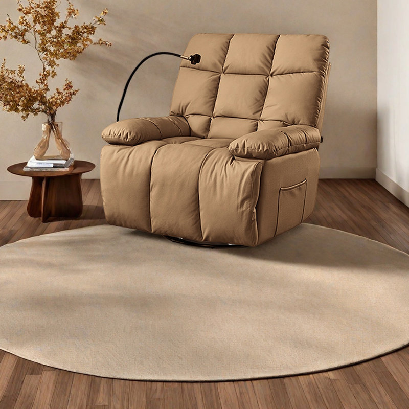 Fauteuil inclinable élégant avec rangement à angle réglable, Brun