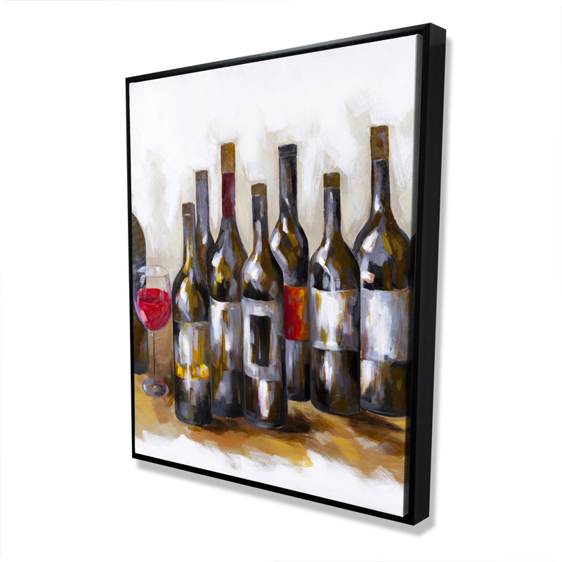 Red Wine Bottles Canvas | Contemporary Kitchen Decor